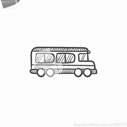 Image of School bus sketch icon.