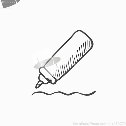 Image of Sauce bottle sketch icon.