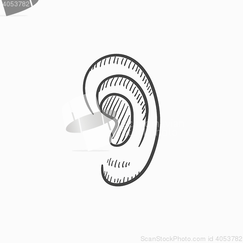 Image of Human ear sketch icon.