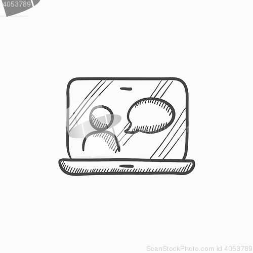 Image of Online education sketch icon.