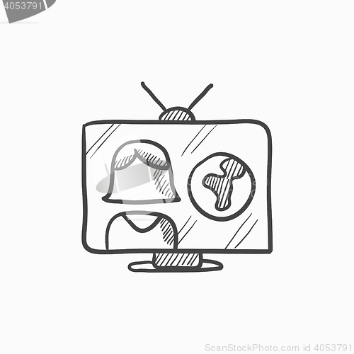 Image of TV report sketch icon.