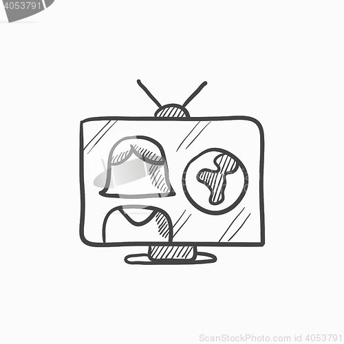 Image of TV report sketch icon.