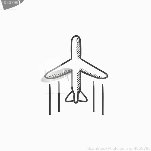 Image of Cargo plane sketch icon.
