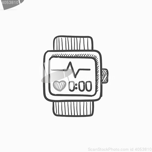 Image of Smartwatch sketch icon.