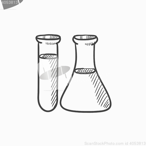 Image of Test tubes sketch icon.