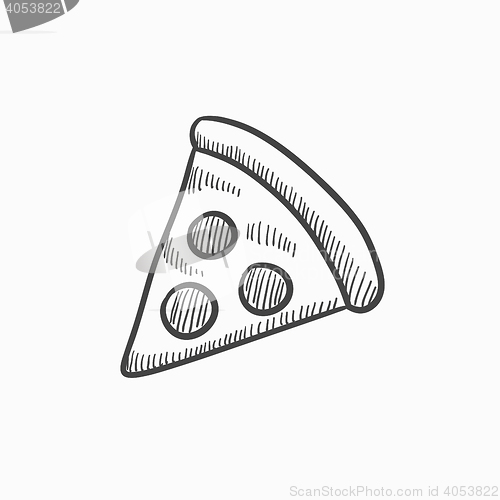 Image of Pizza slice sketch icon.