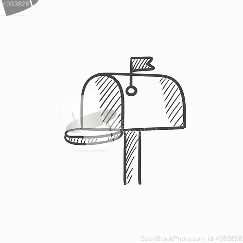 Image of Mail box sketch icon.