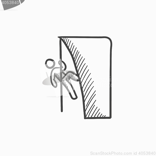 Image of Rock climber sketch icon.