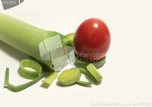 Image of Red egg with garlic