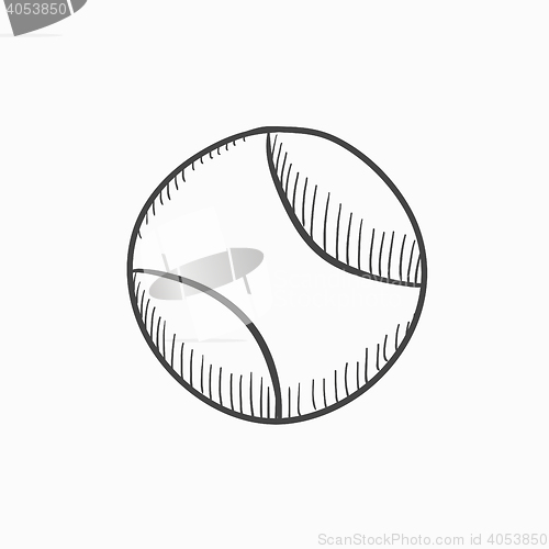 Image of Tennis ball sketch icon.