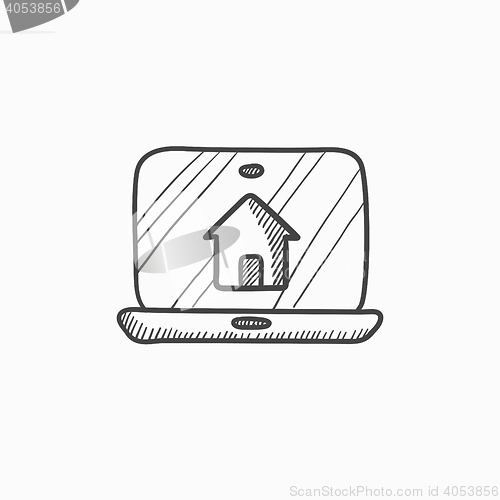 Image of Smart house technology sketch icon.