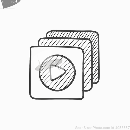 Image of Media player sketch icon.