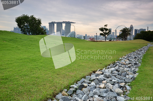 Image of Garden with Singapore Skyline