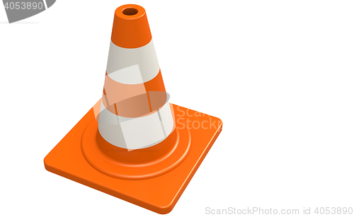 Image of Traffic cone in white and isolated background