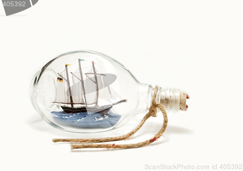 Image of Sailing boat in a bottle