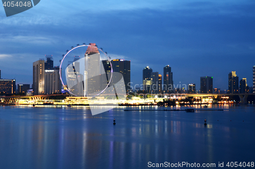 Image of Singapore cityscape during sunset