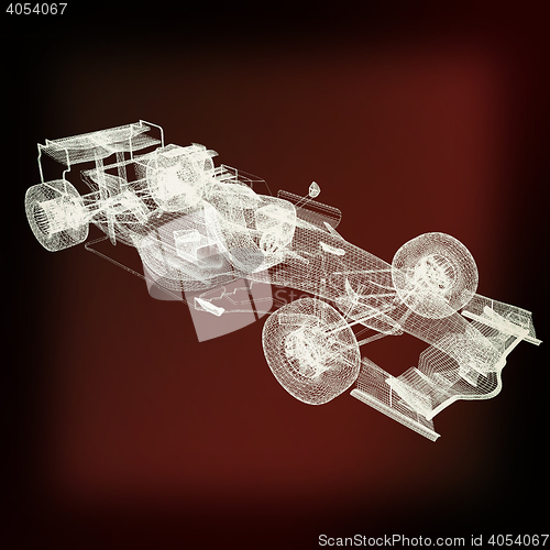 Image of Formula One Mesh. 3D illustration. Vintage style.
