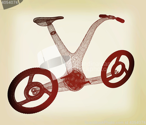 Image of 3d modern bike concept. 3D illustration. Vintage style.