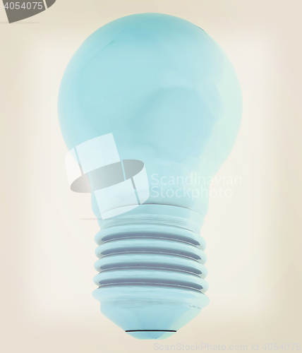 Image of 3d bulb icon. 3D illustration. Vintage style.