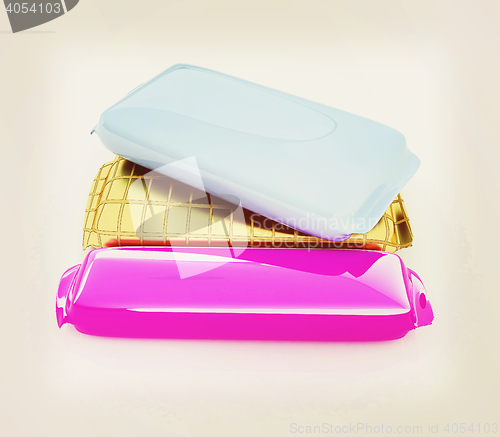 Image of 3d candy bar. 3D illustration. Vintage style.