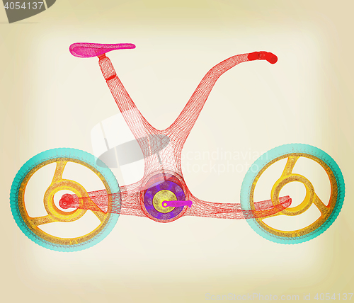 Image of 3d modern bike concept. 3D illustration. Vintage style.