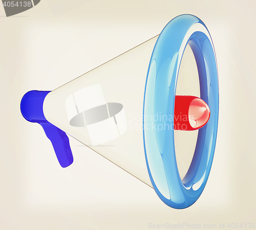 Image of Loudspeaker as announcement icon. Illustration on white . 3D ill