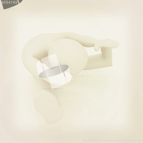 Image of 3d man isolated on white. Series: morning exercises - flexibilit