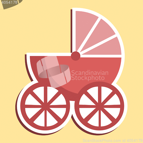 Image of Pram Icon Indicates Parenting Buggy And Perambulator