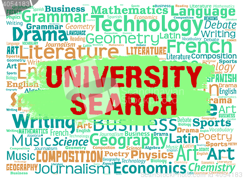 Image of University Search Shows Educational Establishment And College