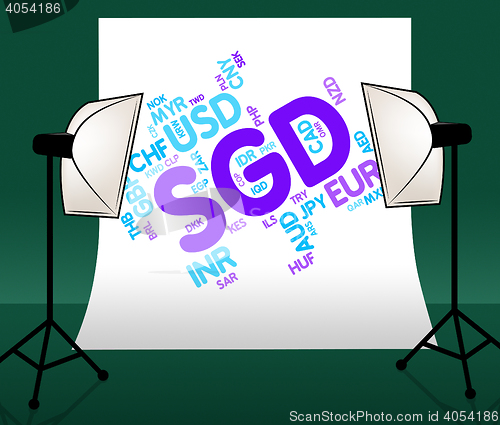 Image of Sgd Currency Represents Foreign Exchange And Banknote