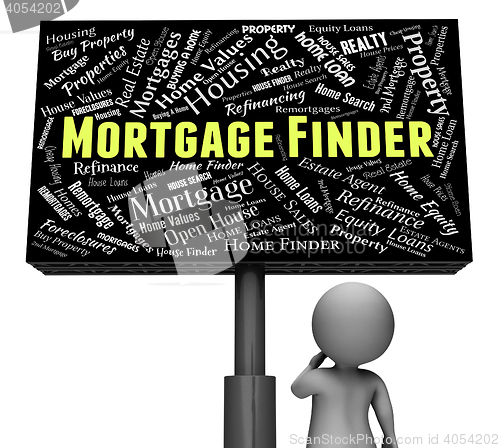 Image of Mortgage Finder Represents Search For And Borrowing