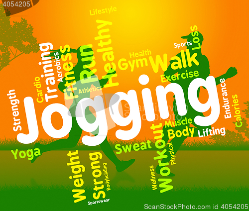 Image of Jogging Word Represents Get Fit And Exercise