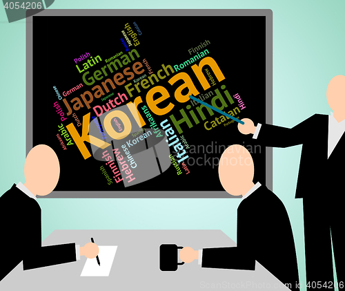 Image of Korean Language Represents Wordcloud Languages And Word