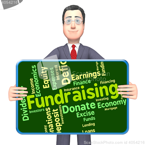 Image of Fundraising Word Shows Capital Wordcloud And Funds