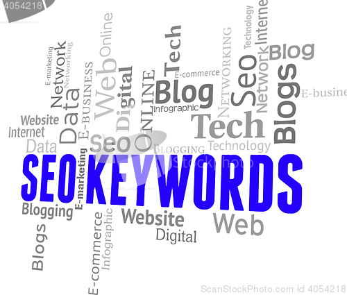 Image of Seo Keywords Shows Search Engine And Content