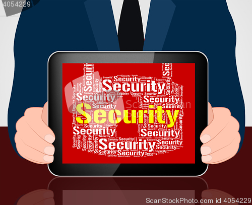 Image of Security Lock Means Wordcloud Secured And Word