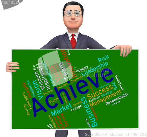 Image of Achieve Words Represents Resolution Winner And Winning