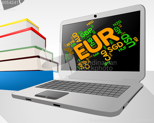 Image of Euro Word Indicates Foreign Currency And Coin