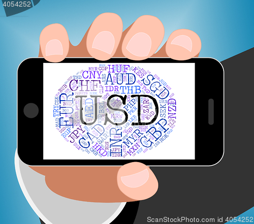 Image of Usd Currency Indicates United States Dollar And American