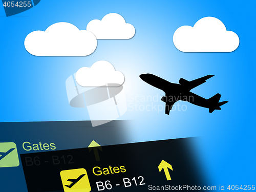 Image of Flight Departure Shows Holiday International And Vacations
