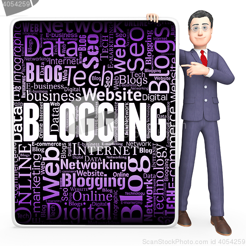 Image of Blogging Sign Means Web Site And Bloggers