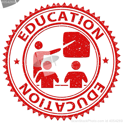 Image of Education Stamp Shows Study Educate And Print
