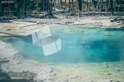 Image of Turquoise water pond with hot water