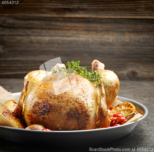 Image of whole roasted chicken