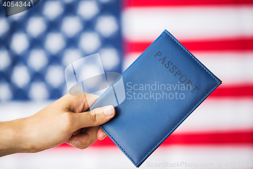 Image of close up of hand with american passport