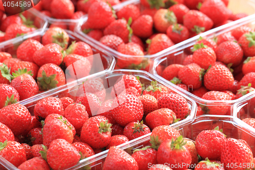 Image of red strawberries texture