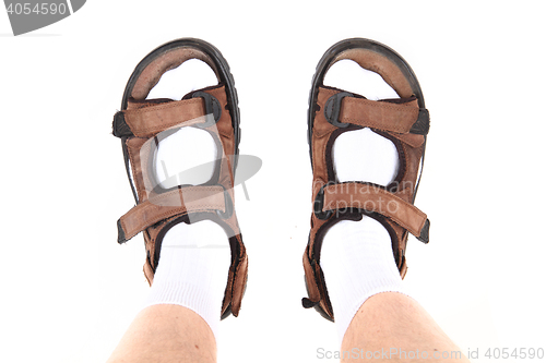 Image of socks and sandals as czech tourist symbol