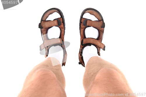 Image of socks and sandals as czech tourist symbol