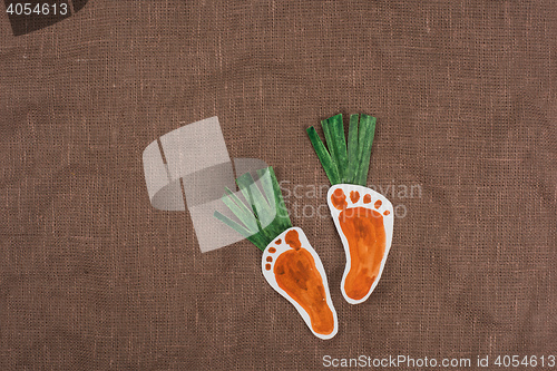 Image of handmade foot-shaped carrot 