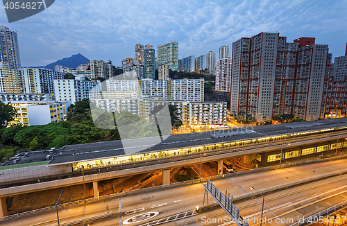 Image of kwun tong downtown at night